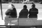 People on Bus Bench People on Bus Bench