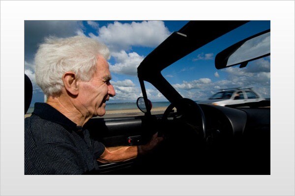 Senior Driving his Convertible