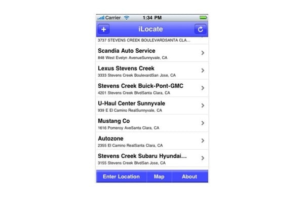 iLocate - Auto Detail iPhone App Picture