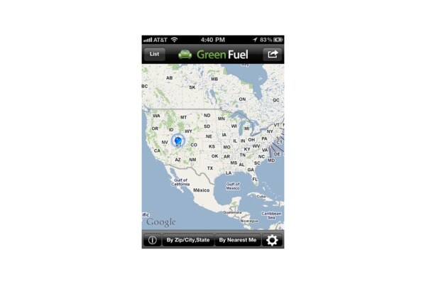 GreenFuel iPhone App Picture