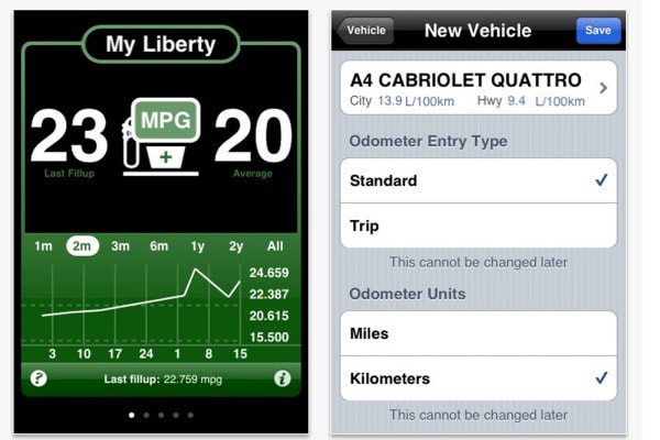 Accufuel iPhone App Picture