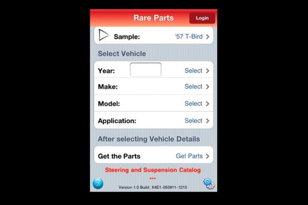Rare Parts iPhone App Picture