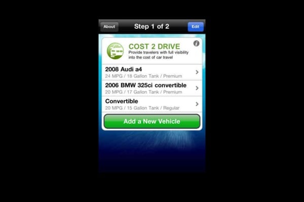 Cost2Drive iPhone App Picture