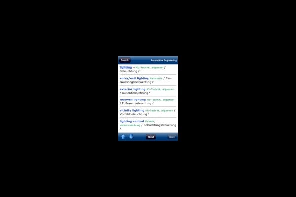 Pocket Dictionary of Automotive Technology iPhone app Picture