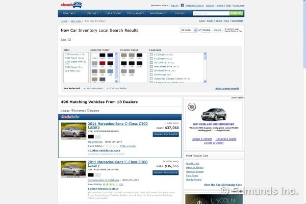 New Car Inventory Local Search Results Picture
