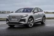 2025 Audi Q4 Sportback e-tron Prestige 4dr SUV Exterior. European Model Shown.