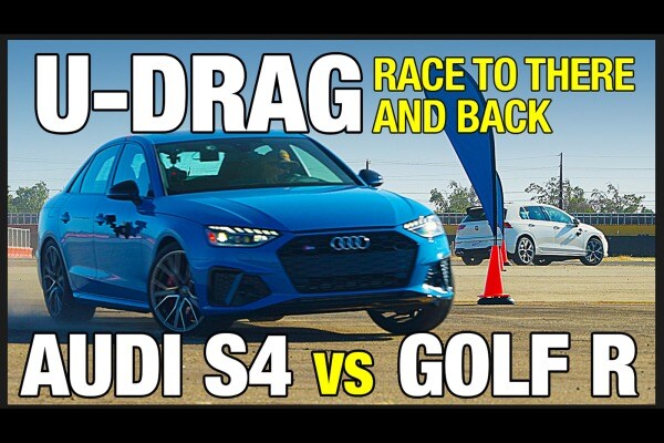 Drag Race! Audi S4 vs. VW Golf R | Hot Hatch vs. Sedan | Horsepower, Top Speed, 0-60, U-Drag & More