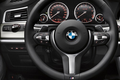 2017 BMW 5 Series Gran Turismo 535i 4dr Hatchback Steering Wheel Detail. M Sport Package Shown.