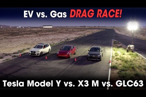 Drag Race! Tesla Model Y vs. BMW X3 M vs. Mercedes-Benz AMG GLC 63 &mdash; Best Luxury Compact SUVs