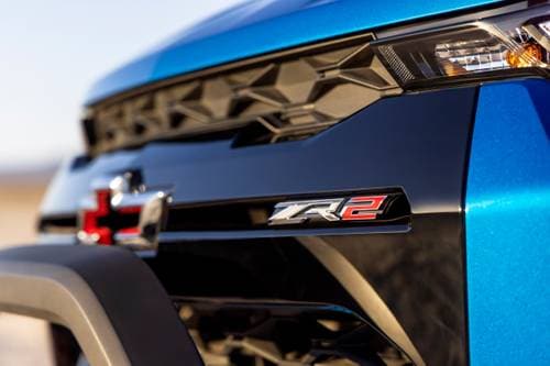 Chevrolet Colorado ZR2 Crew Cab Pickup Front Badge. Desert Package Shown.