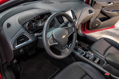 2016 Chevrolet Cruze Premier Sedan Steering Wheel Detail. RS Package Shown.