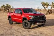 2025 Chevrolet Silverado 1500 ZR2 Crew Cab Pickup Exterior. Optional 6.2L Engine Shown.