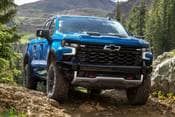 2025 Chevrolet Silverado 1500 ZR2 Crew Cab Pickup Exterior. Optional 6.2L Engine Shown.