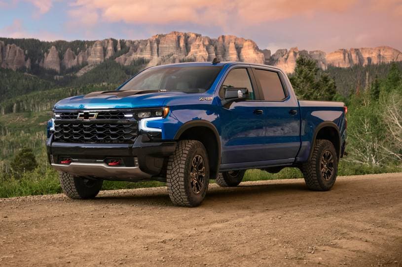 2026 Chevrolet Silverado 1500 ZR2 Crew Cab Pickup Exterior. Optional 6.2L Engine Shown.