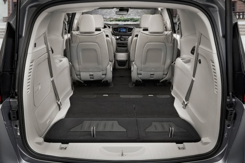 2017 Chrysler Pacifica Hybrid Platinum Passenger Minivan Rear Seats Down Shown