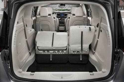 Chrysler Pacifica Hybrid Touring Plus Passenger Minivan Rear Seats Down Shown
