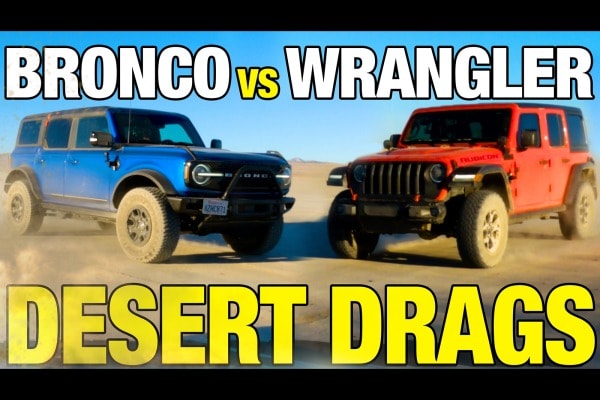Drag Race in the Dirt!  Ford Bronco vs. Jeep Wrangler | 0-60, Horsepower, Off-Roading & More
