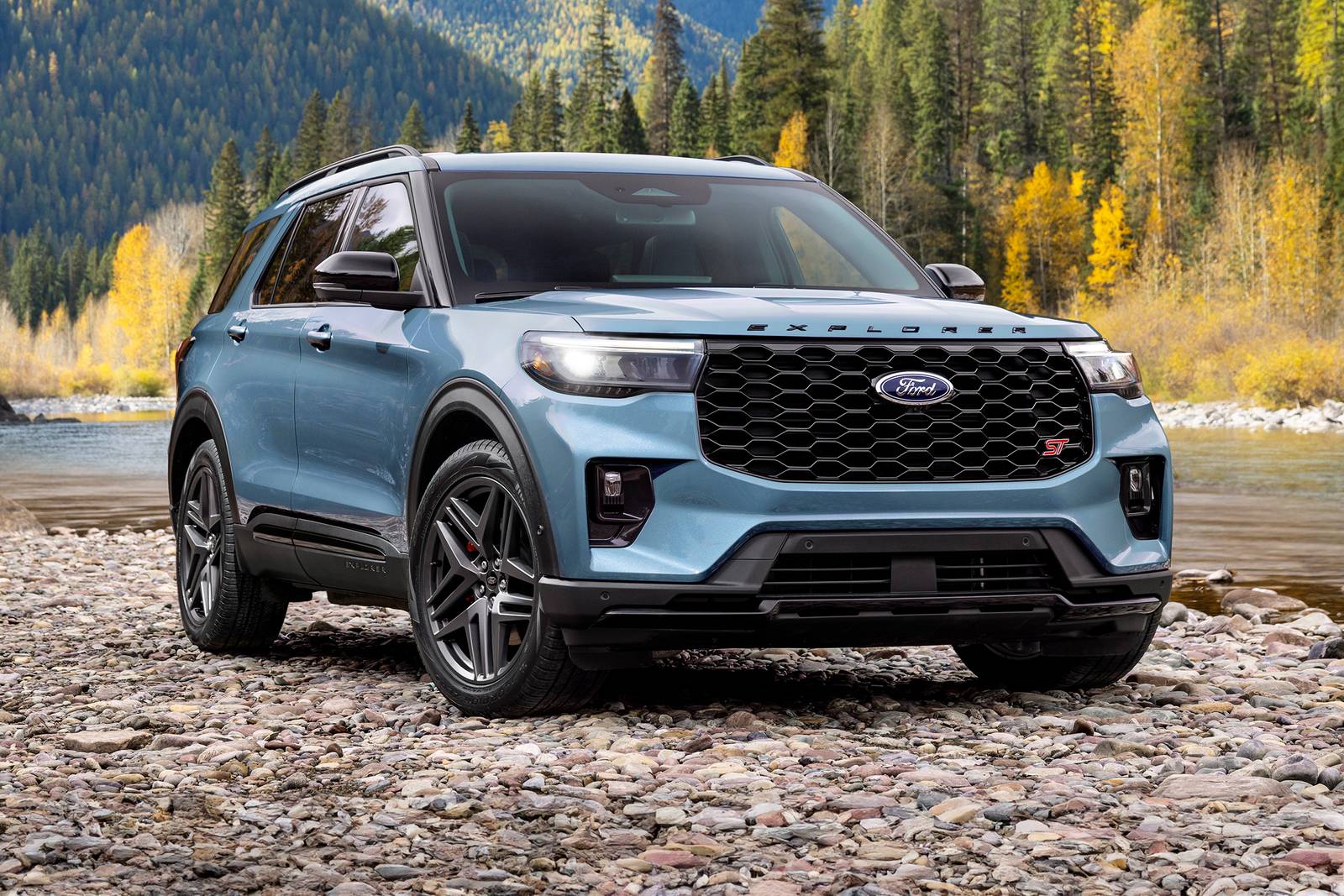 2026 Ford Explorer ST exterior front three-quarter view
