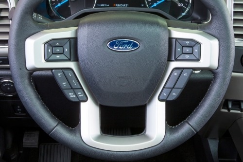 2016 Ford F-150 Platinum Crew Cab Pickup Steering Wheel Detail