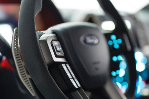 2017 Ford F-150 Raptor Extended Cab Pickup Steering Wheel Detail