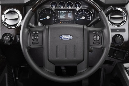 2013 Ford F-350 Super Duty Platinum Crew Cab Pickup Steering Wheel Detail