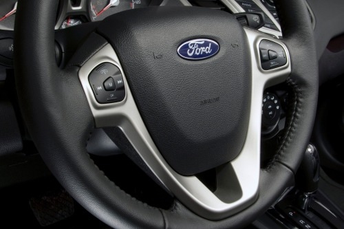 2013 Ford Fiesta Titanium Sedan Steering Wheel Detail