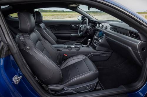 Ford Mustang EcoBoost Premium Coupe Interior. Stealth Edition Shown.