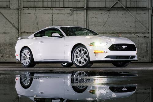Ford Mustang GT Premium Coupe Exterior. Ice White Appearance Package Shown.