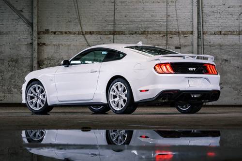 Ford Mustang GT Premium Coupe Exterior. Ice White Appearance Package Shown.