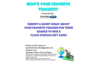 Essays In English Sanders Ford Seeks Favorite Teachers In Essay Contest Essay Of Newspaper also English Persuasive Essay Topics Sanders Ford Seeks Favorite Teachers In Essay Contest Edmundscom English Persuasive Essay Topics
