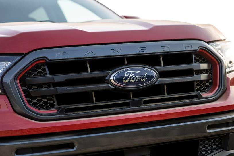 Ford Ranger Lariat Crew Cab Pickup Front Badge. Tremor Package Shown.