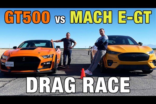 Drag Race! Ford Mustang Mach-E vs Shelby GT500 | Which Mustang Is Faster? | 0-60, Horsepower, & More