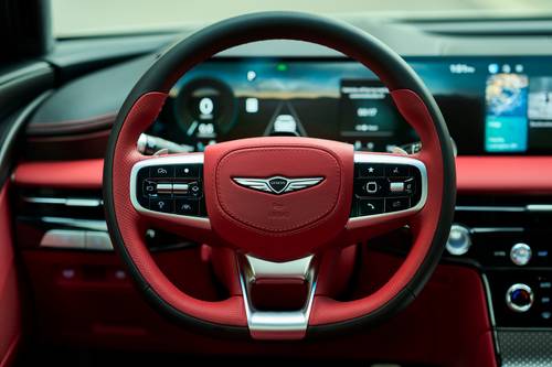 2025 Genesis G80 3.5T Sport Prestige Sedan Steering Wheel Detail