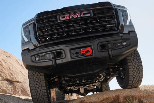 2025 GMC Sierra 2500HD AT4X Crew Cab Pickup Exterior Detail. AEV Edition Shown.
