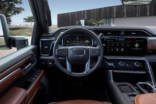 2025 GMC Sierra 3500HD Denali Ultimate Crew Cab Pickup Steering Wheel Detail