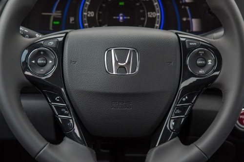 2014 Honda Accord Hybrid Touring Sedan Steering Wheel Detail