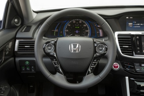 2017 Honda Accord Hybrid Touring Sedan Steering Wheel Detail