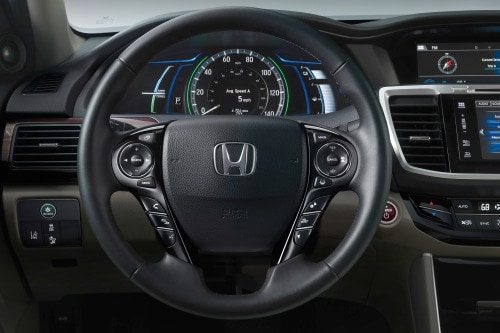 2017 Honda Accord Hybrid Touring Sedan Steering Wheel Detail