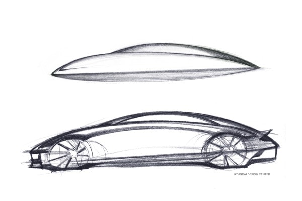 Hyundai Teases All-New EV, Ioniq 6, With Sketch