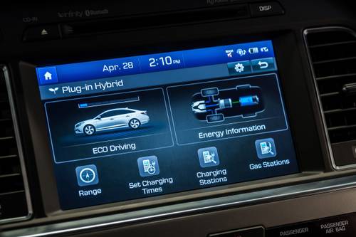2016 Hyundai Sonata Plug-in Hybrid Limited Sedan Center Console Display