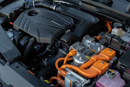 2026 Hyundai Sonata Limited Hybrid Sedan 2.0L Gas/Electric Engine Shown.