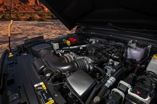 2025 Jeep Gladiator Mojave X Crew Cab Pickup 3.6L V6 Engine Shown.