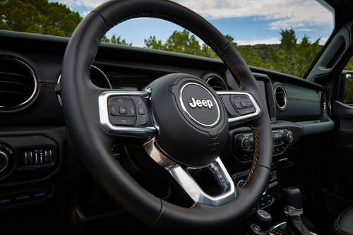 2022 Jeep Wrangler 4xe Unlimited High Altitude Convertible SUV Steering Wheel Detail