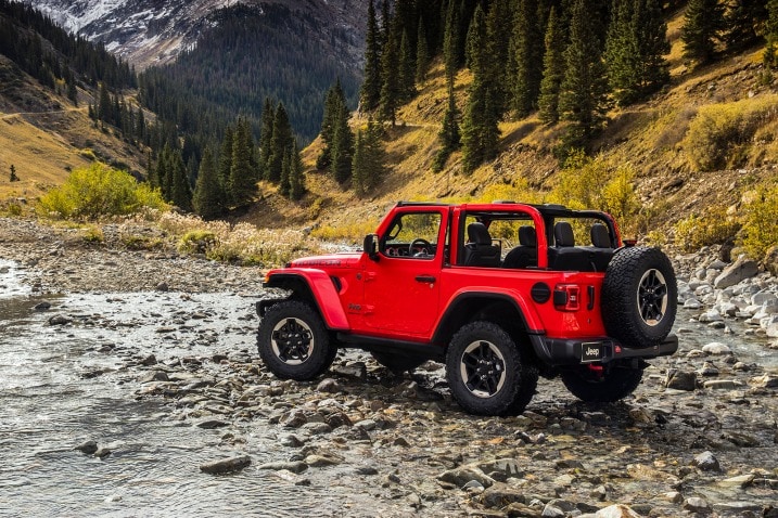 Part-time four-wheel drive makes the Jeep Wrangler a natural for off-roading.