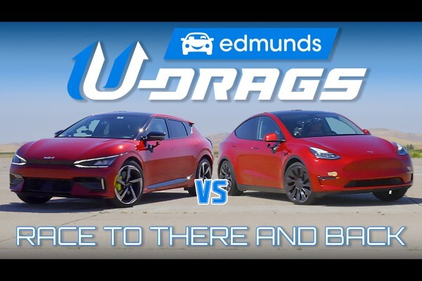 U-DRAG RACE: Kia EV6 GT vs. Tesla Model Y Performance | Quarter Mile, Handling & More!