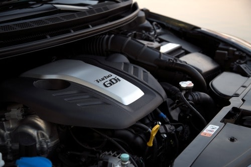 2014 Kia Forte Forte5 SX 1.6L Turbocharged I4 Engine Shown