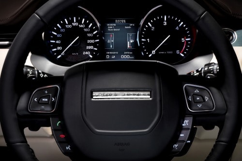 2013 Land Rover Range Rover Evoque Pure Plus 2dr SUV Steering Wheel Detail