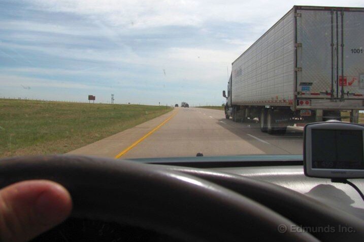 Reed drove through a wicked crosswind. "It creates a horrible turbulence in the driver's side window next to my left ear. Sounds like a hurricane."