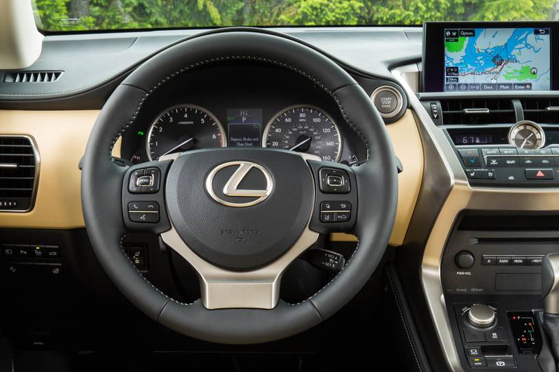 2021 Lexus NX 300h 4dr SUV Steering Wheel Detail. Luxury Package Shown.