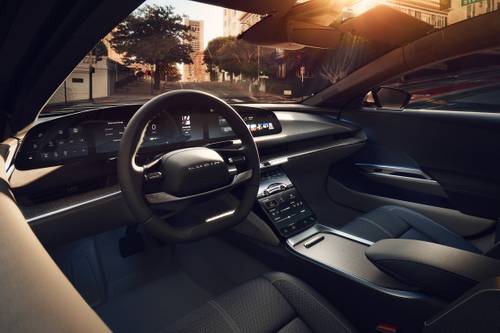 2022 Lucid Air Dream Edition Performance Sedan Steering Wheel Detail